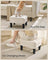 Velvet Ottoman Footstool - 150 kg Weight Capacity - Cappuccino Beige - Thick Cushion