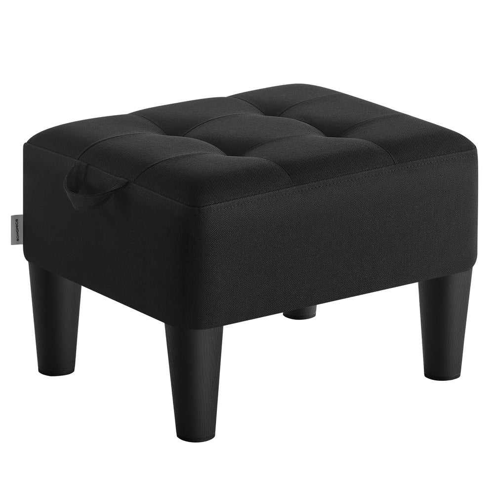 Foot Stool Ottoman Weight Capacity - Linen-Look Fabric and Foam - Ink Black