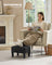 Foot Stool Ottoman Weight Capacity - Linen-Look Fabric and Foam - Ink Black