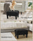 Foot Stool Ottoman Weight Capacity - Linen-Look Fabric and Foam - Ink Black