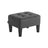 Ottoman Footstool - Linen-Look Fabric - Slate Grey and Ink Black - Thick Cushion