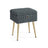 Vanity Stool - Wood - Slate Grey - Storage with Adjustable Feet