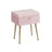 Vanity Stool - Wood - Slate Grey - Storage with Adjustable Feet