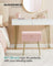 Vanity Stool - Wood - Slate Grey - Storage with Adjustable Feet