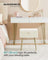 Vanity Stool - Wood - Slate Grey - Storage with Adjustable Feet