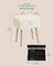 Vanity Stool - Wood - Slate Grey - Storage with Adjustable Feet