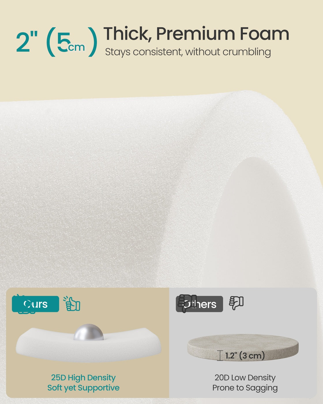 Storage Ottoman - 30L - Linen-Look Fabric - Padded Seat