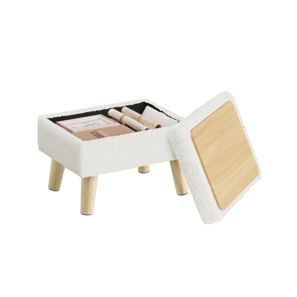 Storage Ottoman - 30L - Rubberwood - Padded Seat