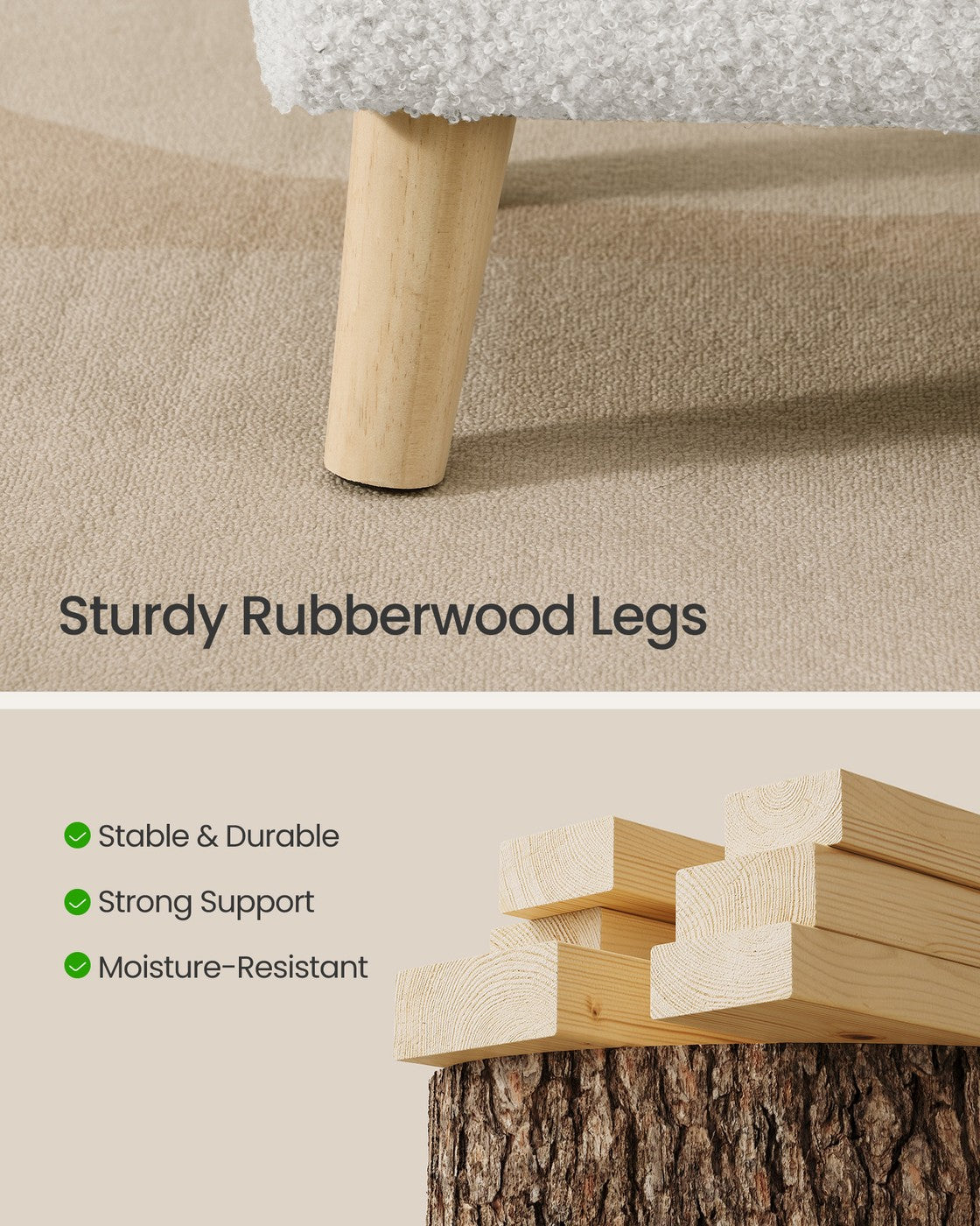 Storage Ottoman - 30L - Rubberwood - Padded Seat