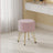 Velvet Makeup Stool - Round with Storage - Ink Black