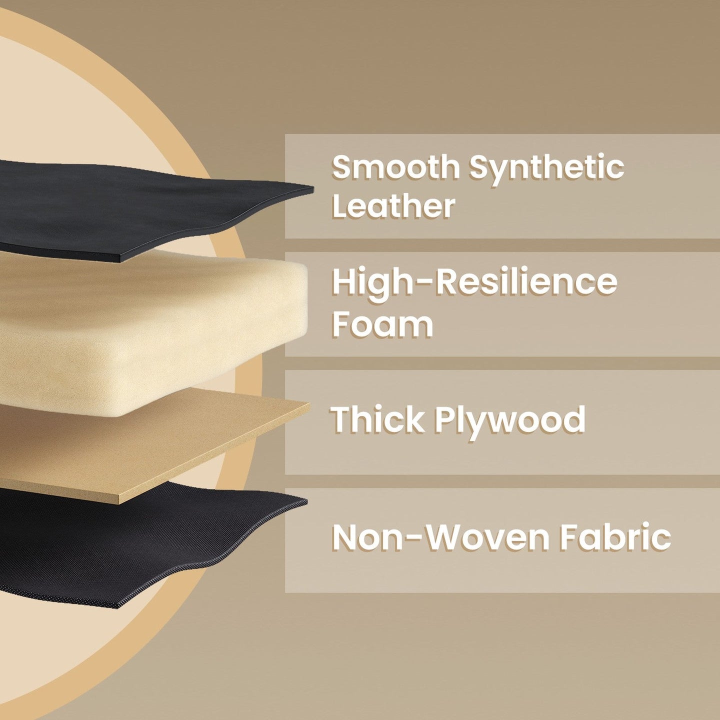 Dressing Table Stool - Synthetic Leather - Round