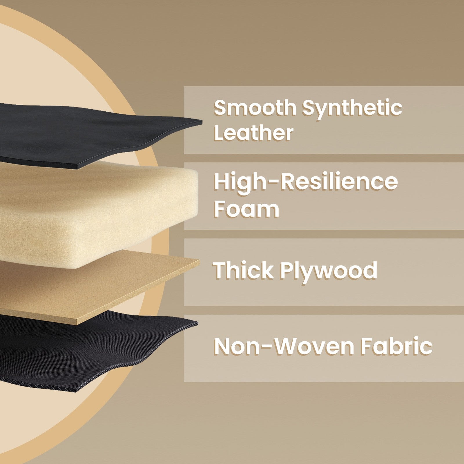 Dressing Table Stool - Synthetic Leather - Round