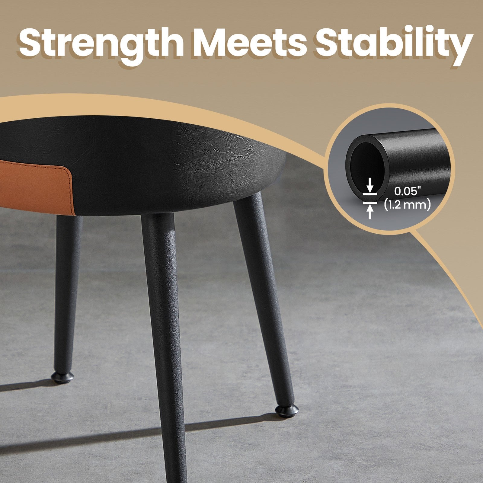 Dressing Table Stool - Synthetic Leather - Round