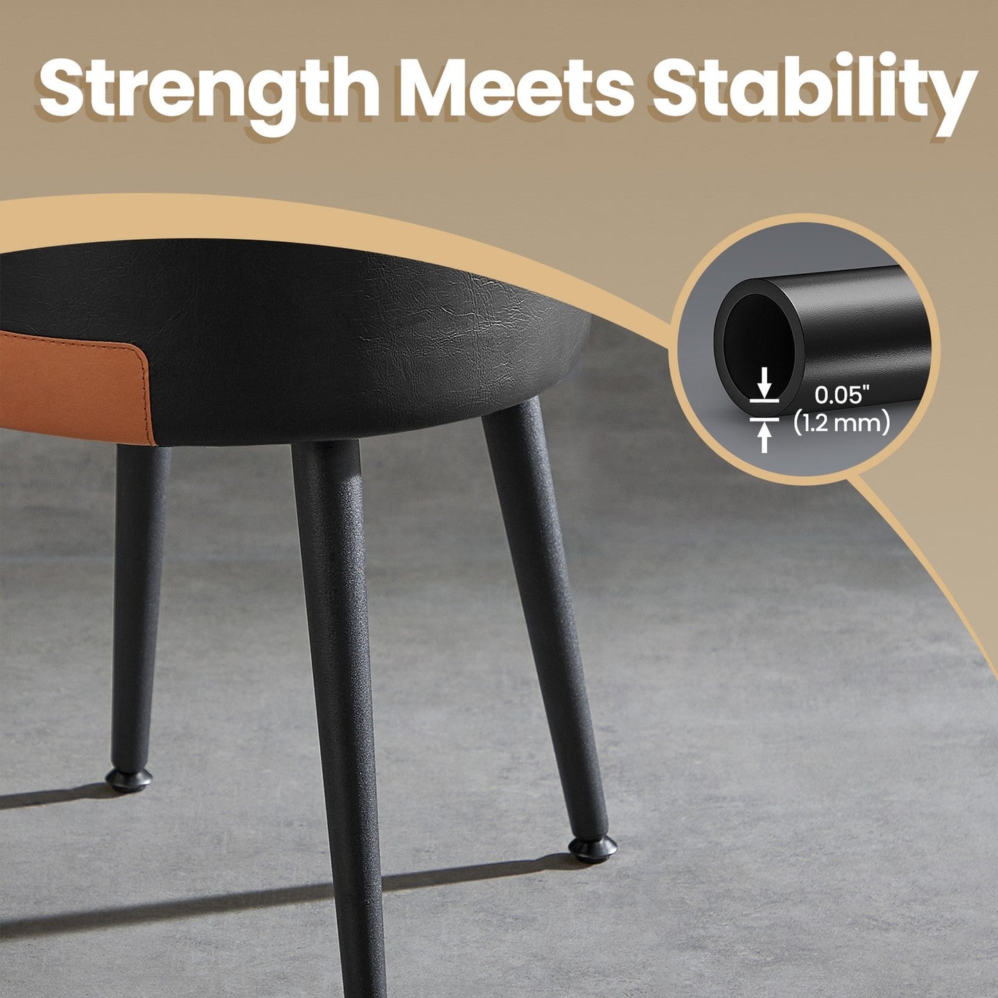 Dressing Table Stool - Synthetic Leather - Round