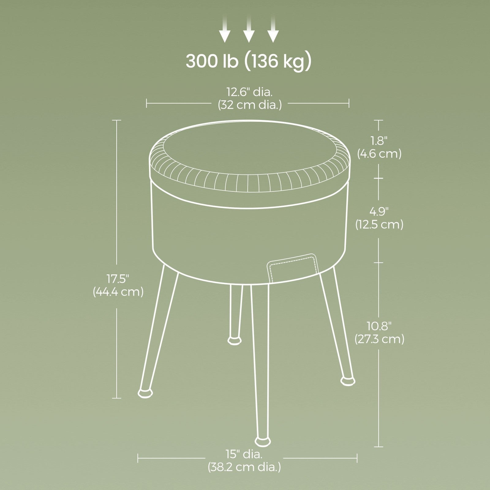 Dressing Table Stool - Synthetic Leather - Round