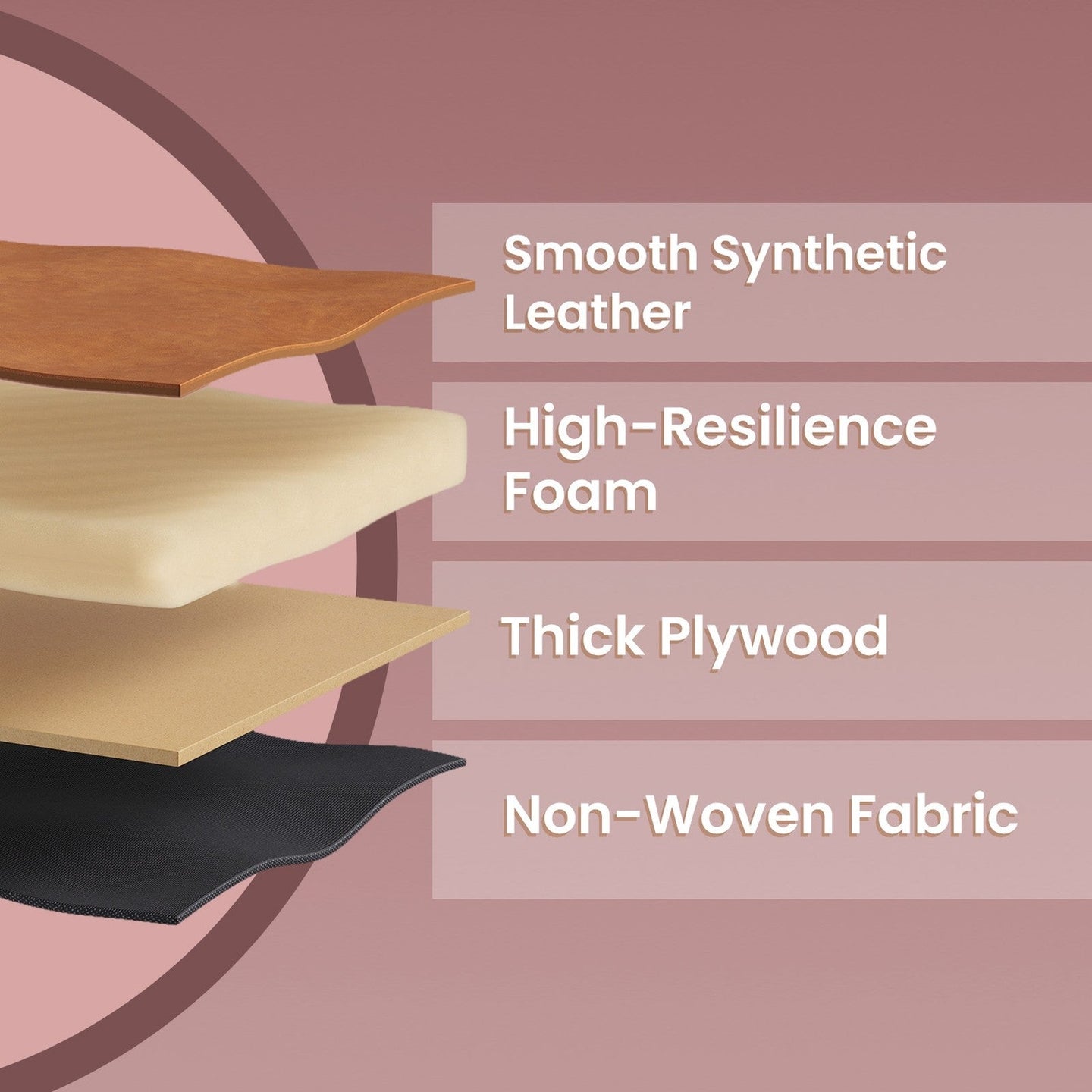 Dressing Table Stool - Synthetic Leather - Round
