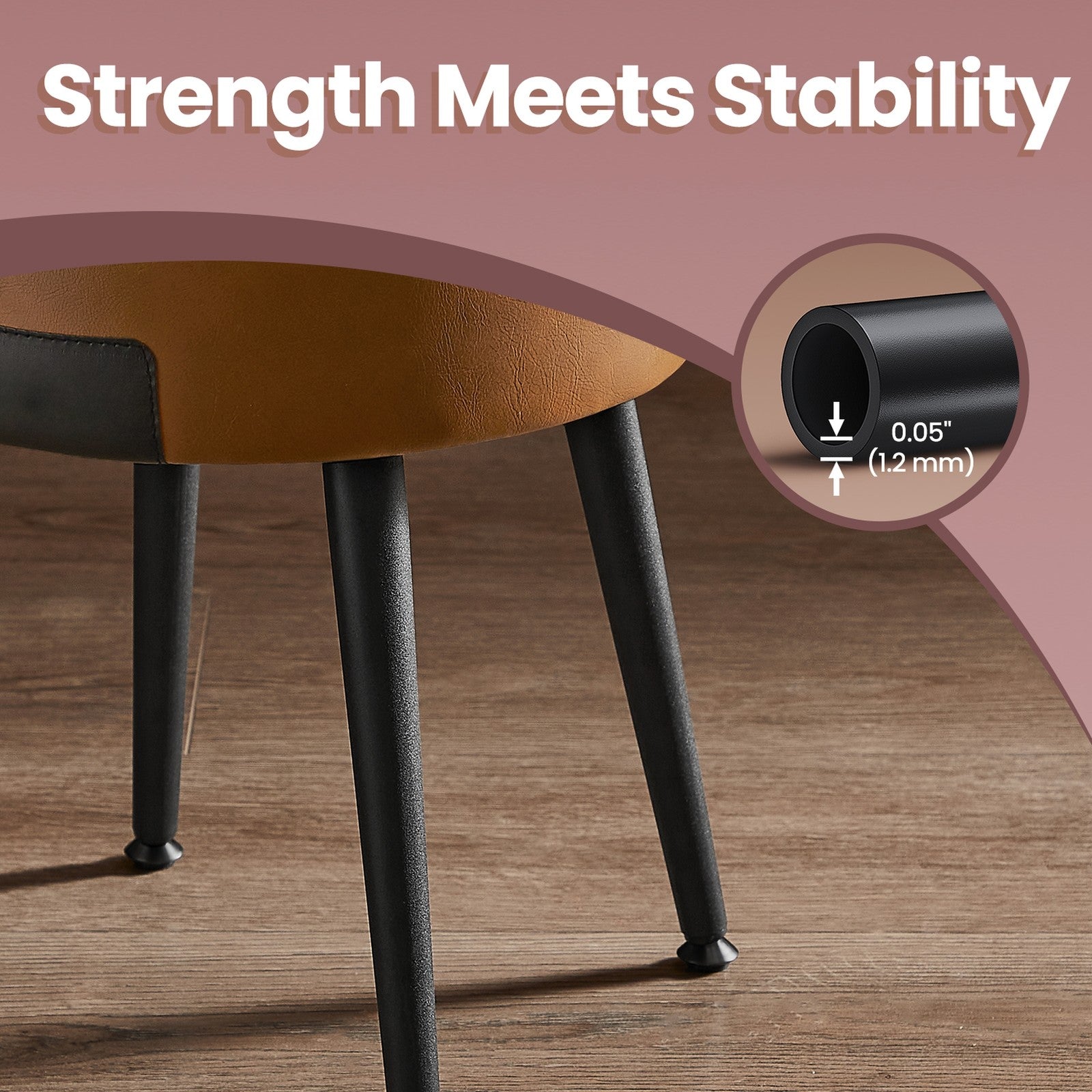 Dressing Table Stool - Synthetic Leather - Round