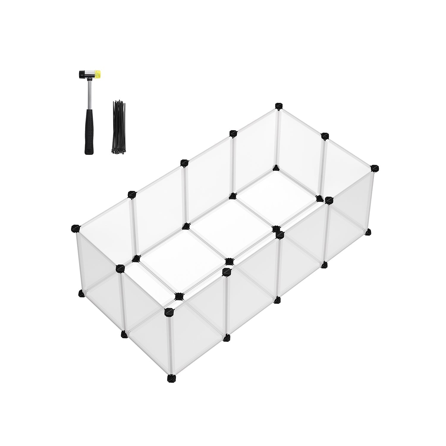 Pet Playpen - Metal - White - Adjustable DIY Enclosure with Floor