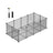 Pet Exercise Playpen - Metal - Grey - 20 Panels with Floor for Small Animals