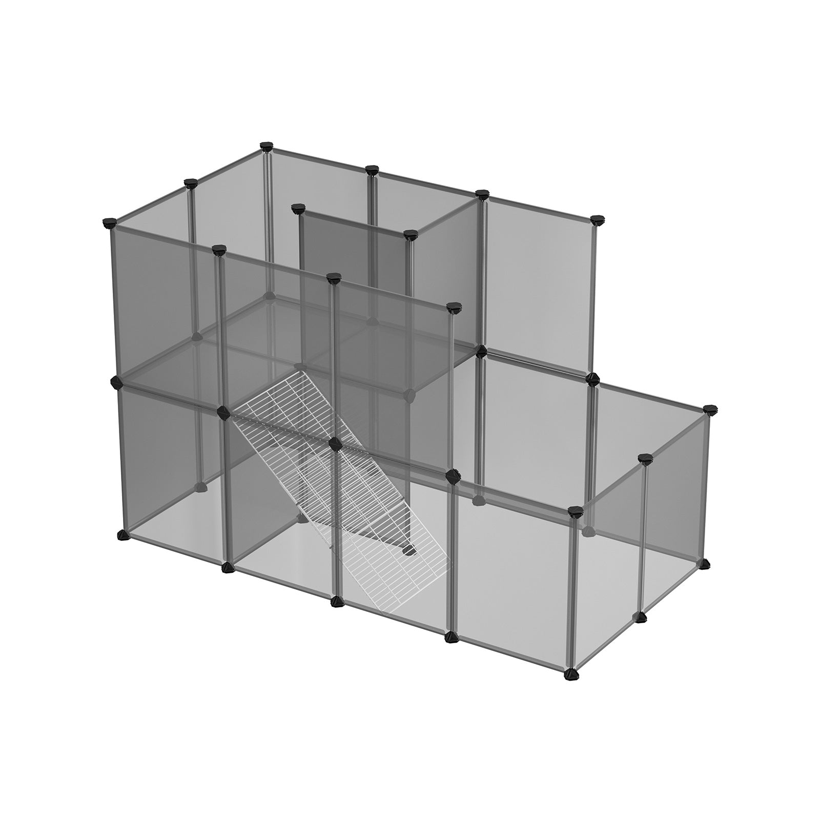Plastic Modular Pet Playpen - Grey - DIY Design for Small Animals