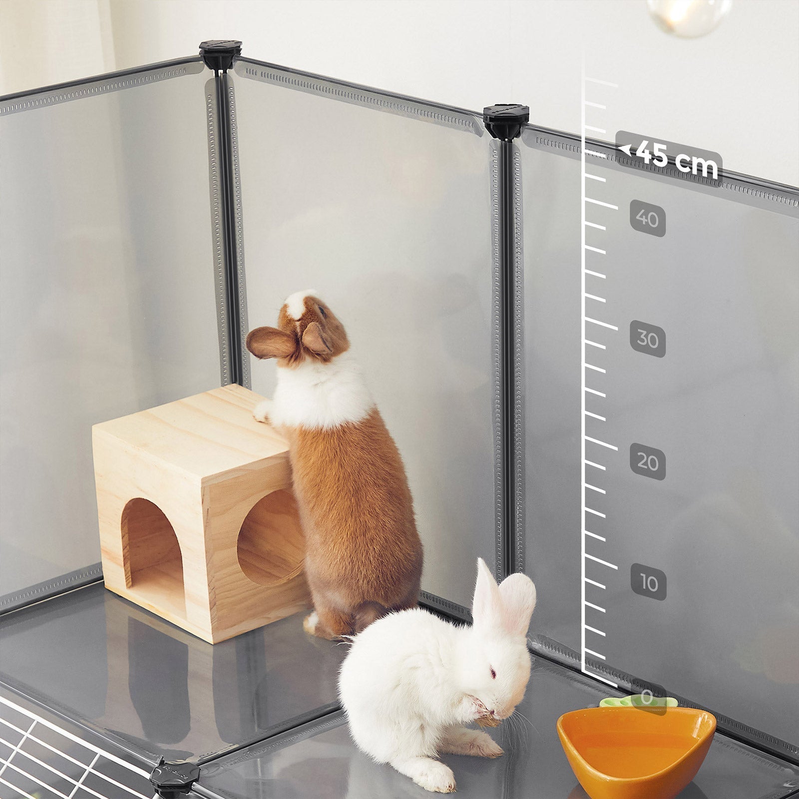 Plastic Modular Pet Playpen - Grey - DIY Design for Small Animals