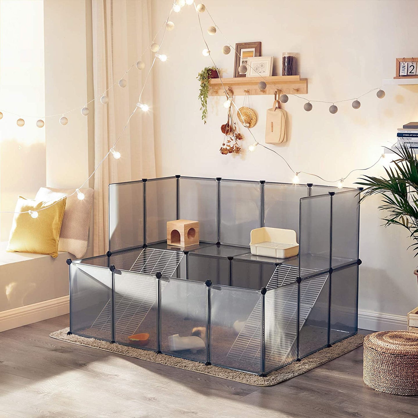 Pet Playpen - Plastic - Grey - Indoor DIY Expandable Design