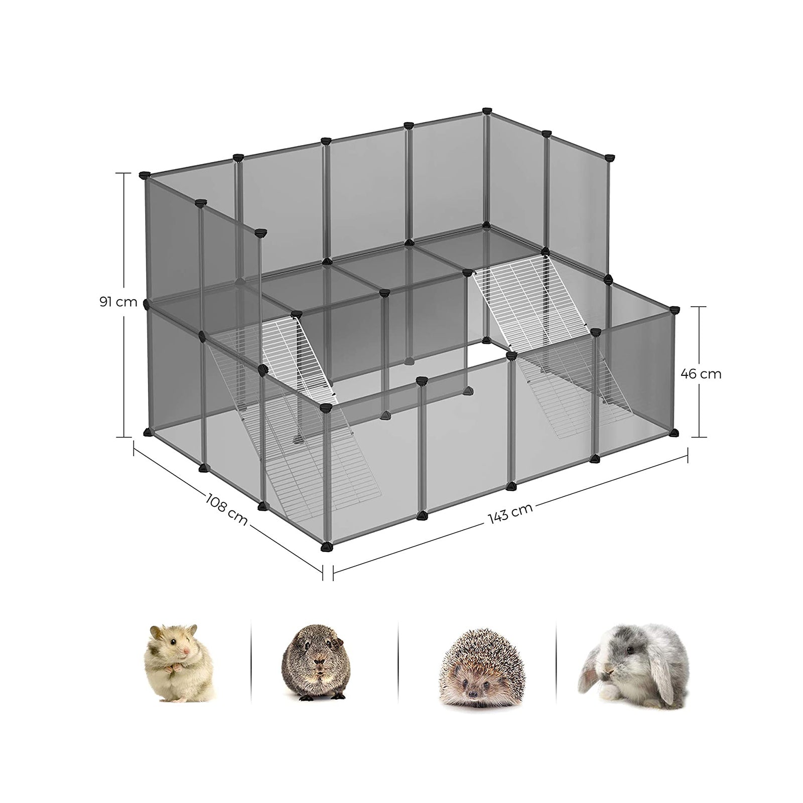 Pet Playpen - Plastic - Grey - Indoor DIY Expandable Design