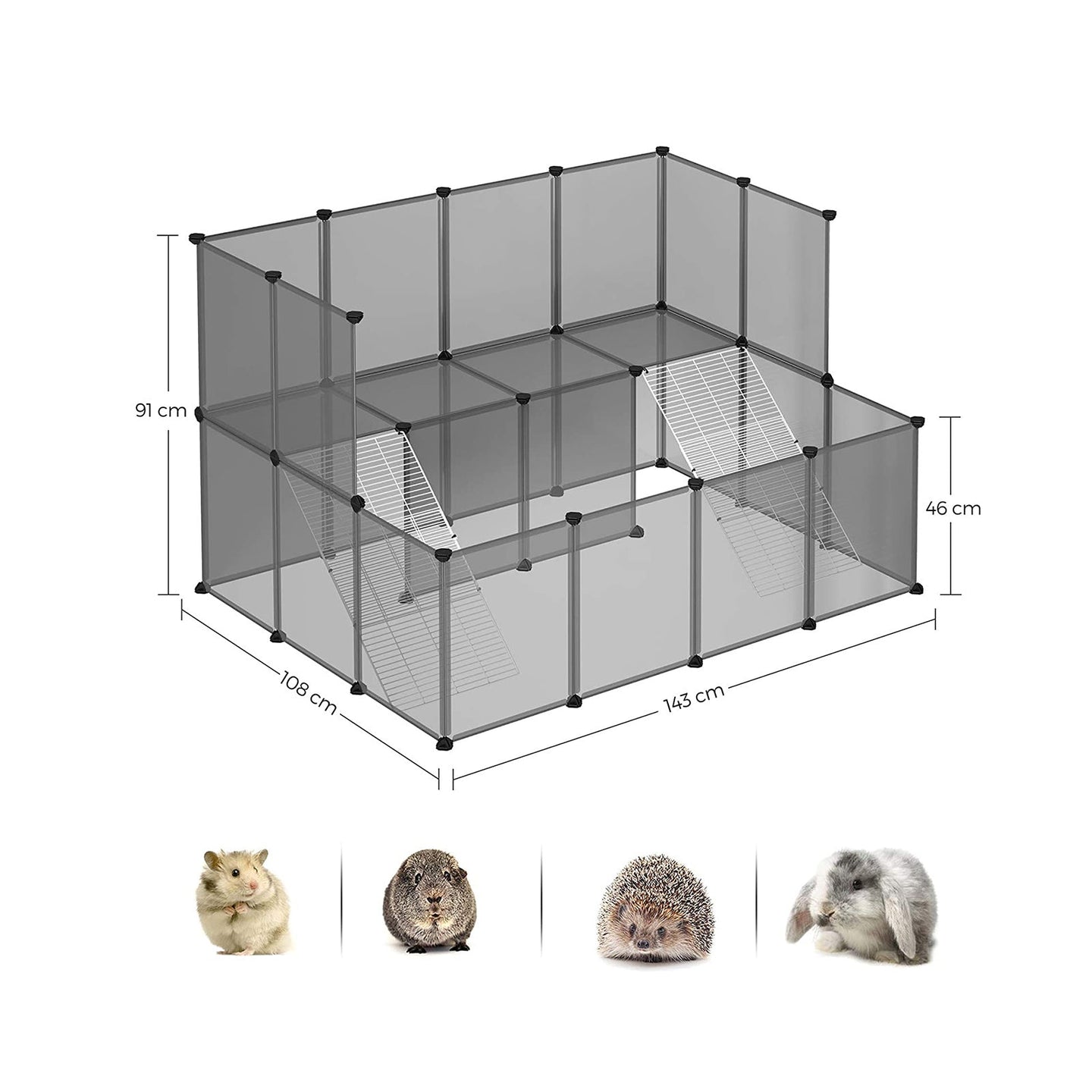 Pet Playpen - Plastic - Grey - Indoor DIY Expandable Design
