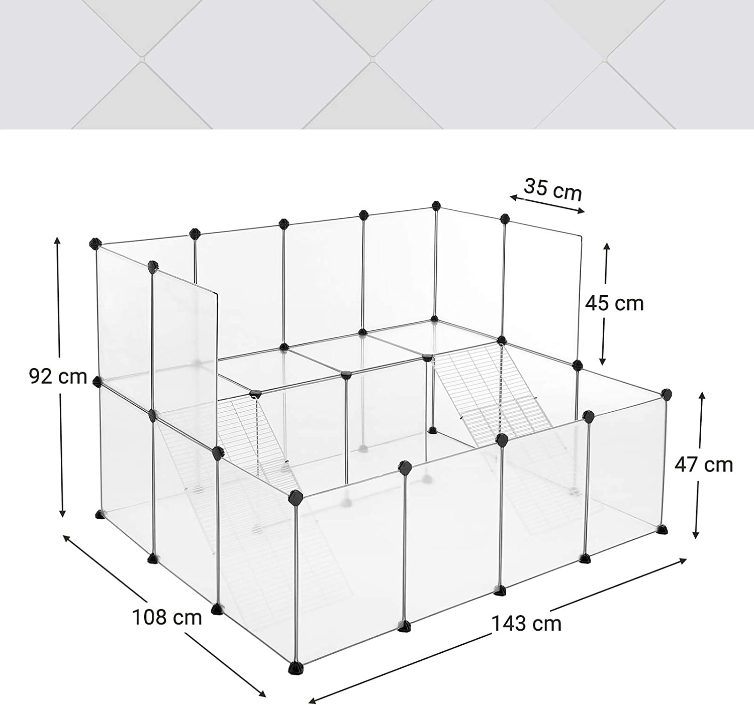 Pet Playpen - Plastic - White - DIY Design for Small Animals