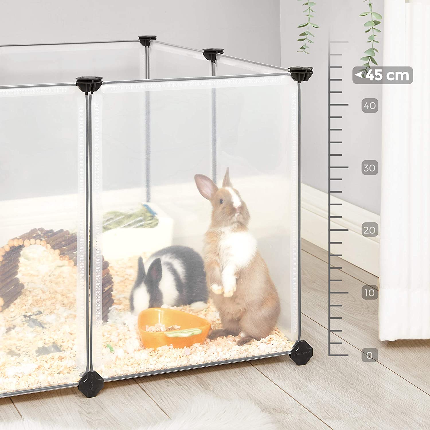 Pet Playpen - Clear Plastic - Grey - DIY Design for Small Animals