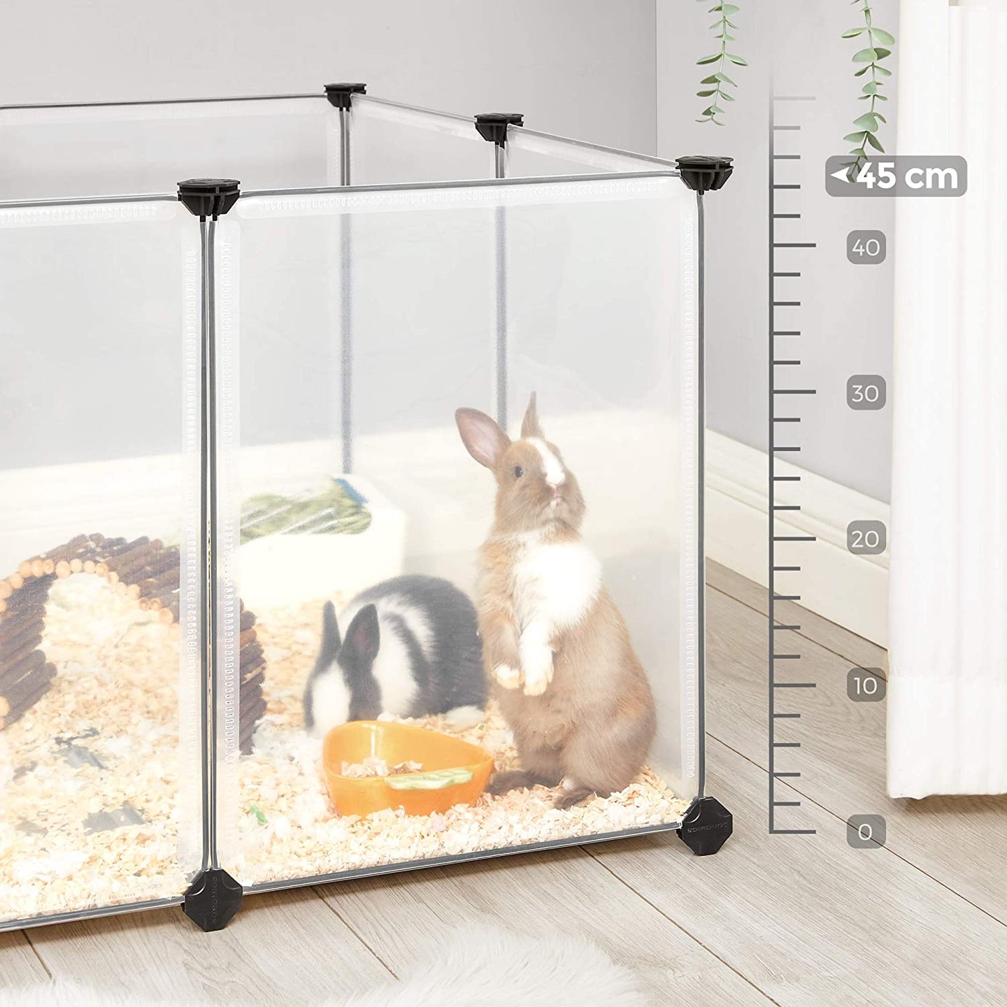 Pet Playpen - Clear Plastic - Grey - DIY Design for Small Animals