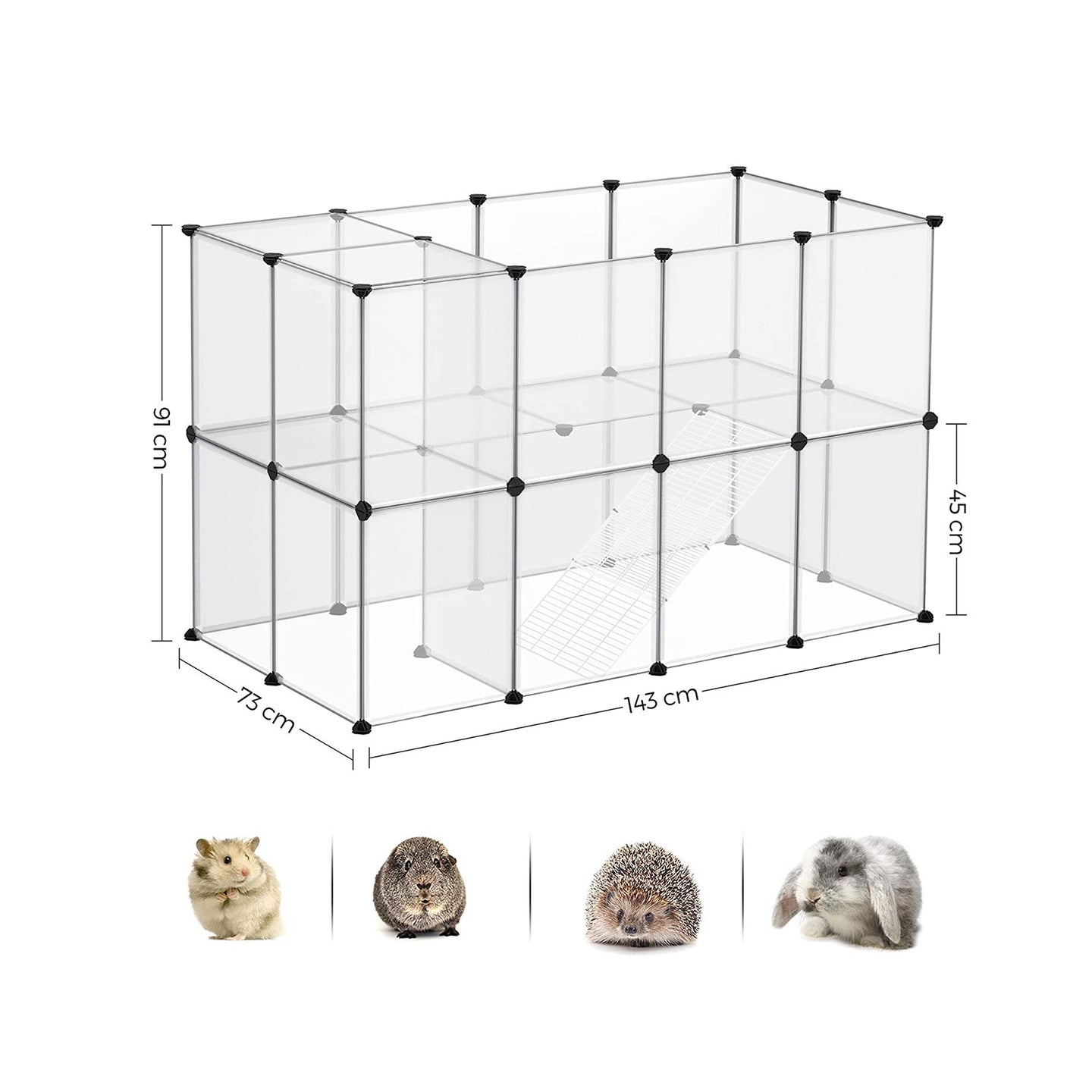 Pet Playpen - Clear Plastic - Grey - DIY Design for Small Animals