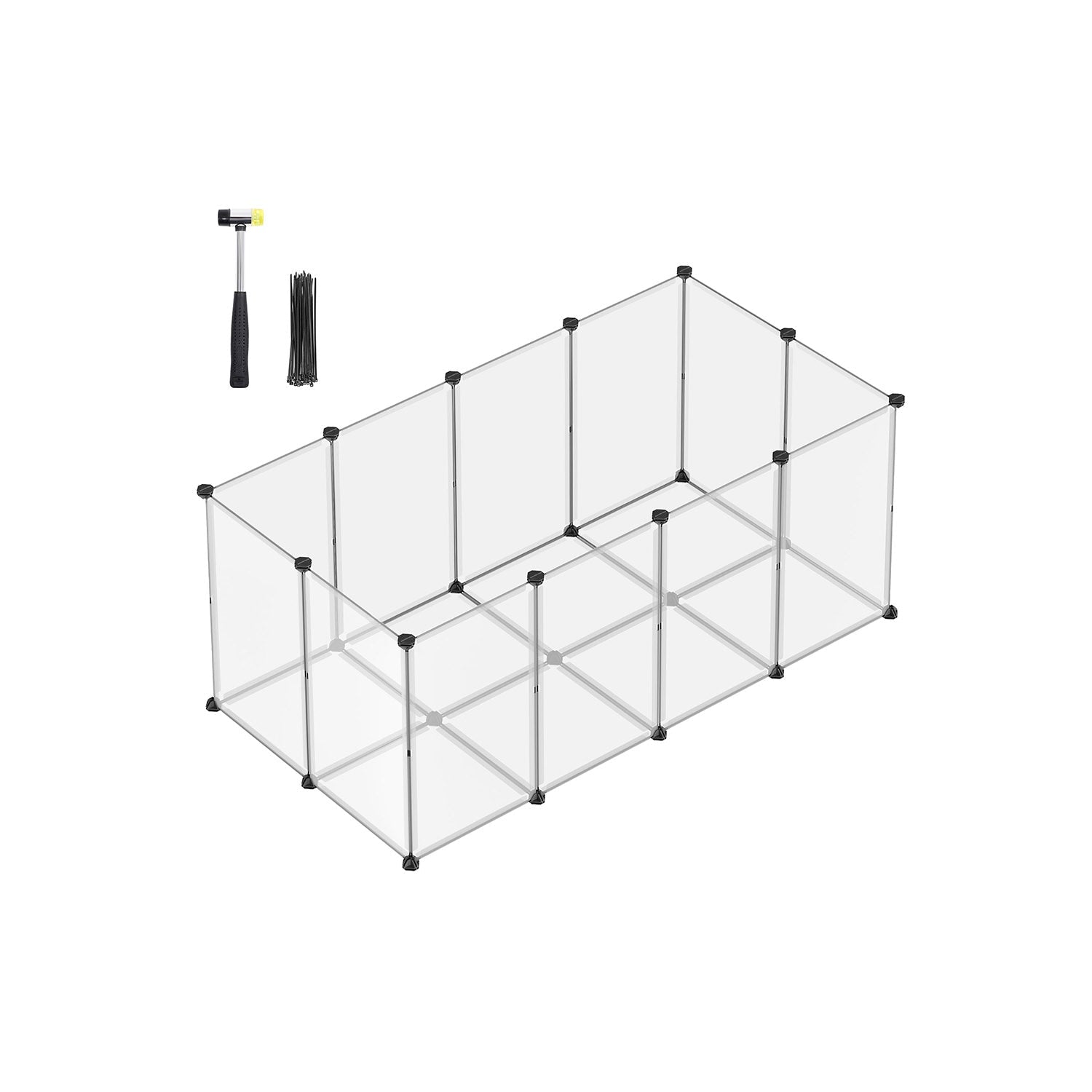 Pet Playpen - Metal - White - Adjustable DIY Enclosure with Floor