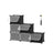 Shoe Rack - Plastic - Black - Modular 6-Slot Storage with Doors