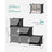 Shoe Rack - Plastic - Black - Modular 6-Slot Storage with Doors