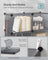 Shoe Rack - Plastic - Slate Grey - Interlocking 6-Slot Storage Unit with Doors