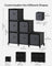 Cube Storage Unit - Non-Woven Fabric - Black and Grey - Customisable Shape with Storage Boxes