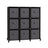 Cube Organizer - Non-Woven Fabric - Ink Black and Dove Grey - Customizable Shape with 9 Storage Boxes
