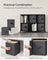 Cube Organizer - Non-Woven Fabric - Ink Black and Dove Grey - Customizable Shape with 9 Storage Boxes