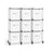 Cube Organizer - Non-Woven Fabric - Ink Black and Dove Grey - Customizable Shape with 9 Storage Boxes