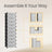 10-Tier Shoe Rack - Plastic - Black - Modular Storage Unit with Door