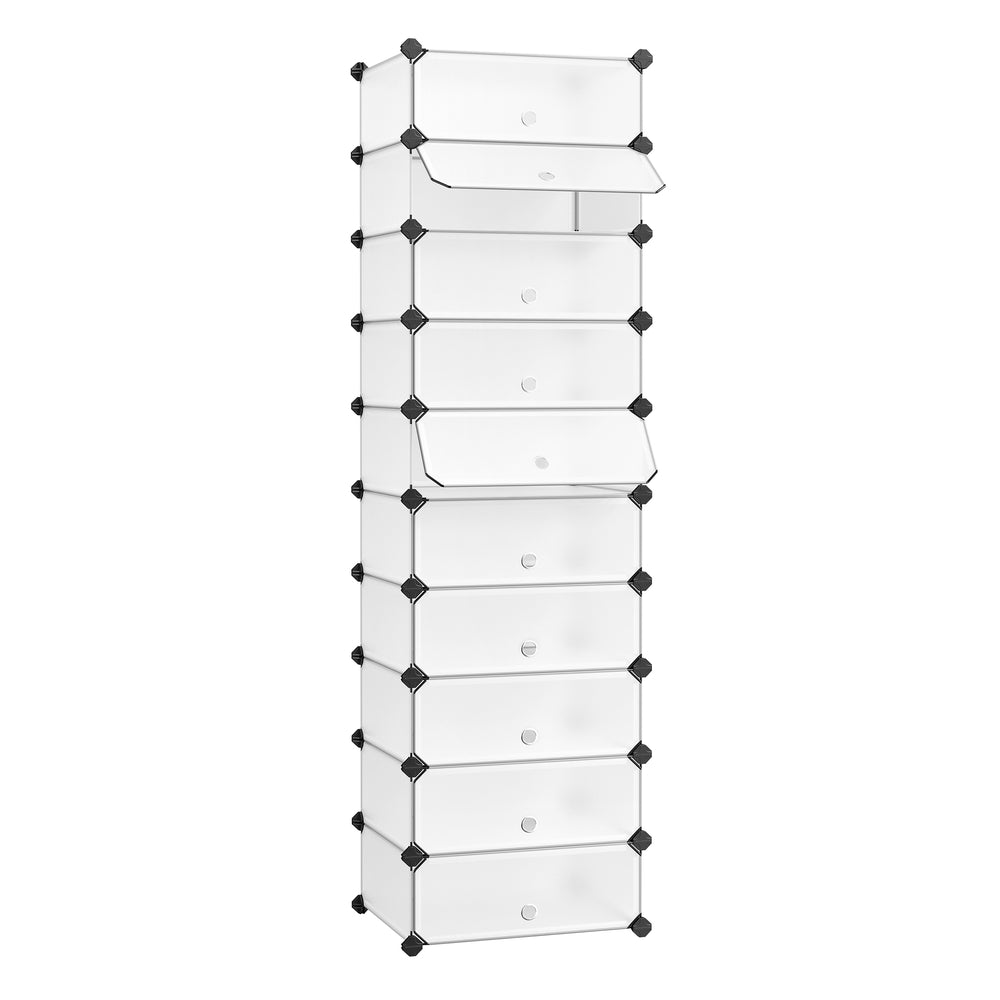10 Tiers Cube Organiser - PP plastic + ABS plastic - Transparent