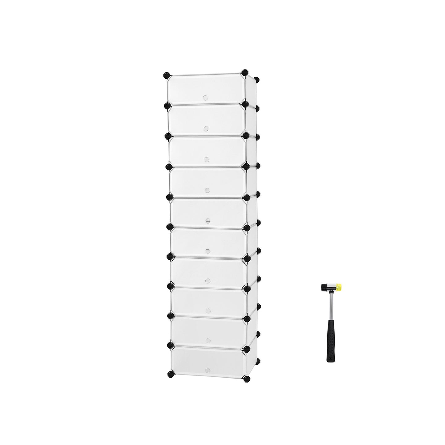 10 Tiers Cube Organiser - PP plastic + ABS plastic - Transparent