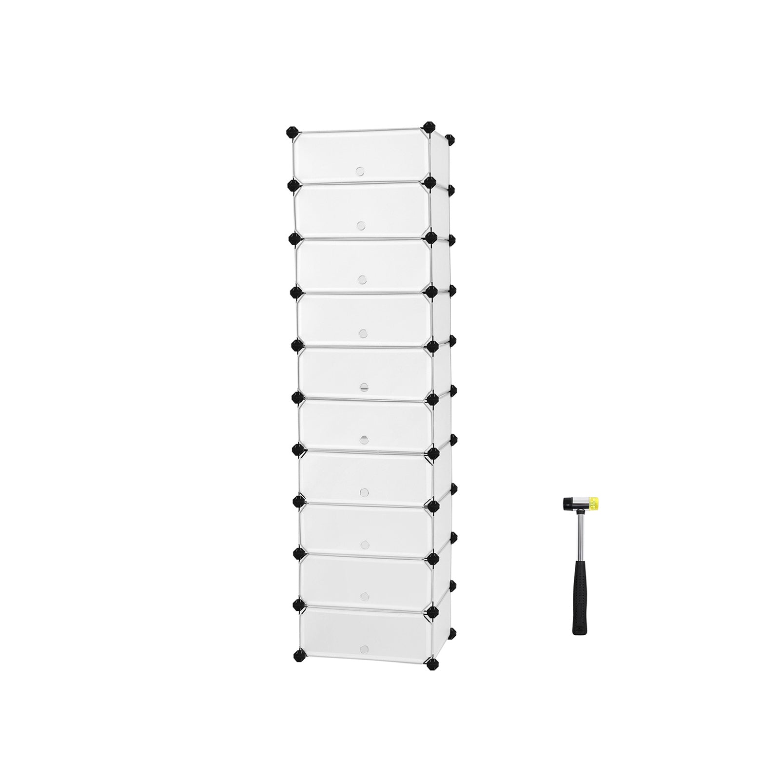 10 Tiers Cube Organiser - PP plastic + ABS plastic - Transparent