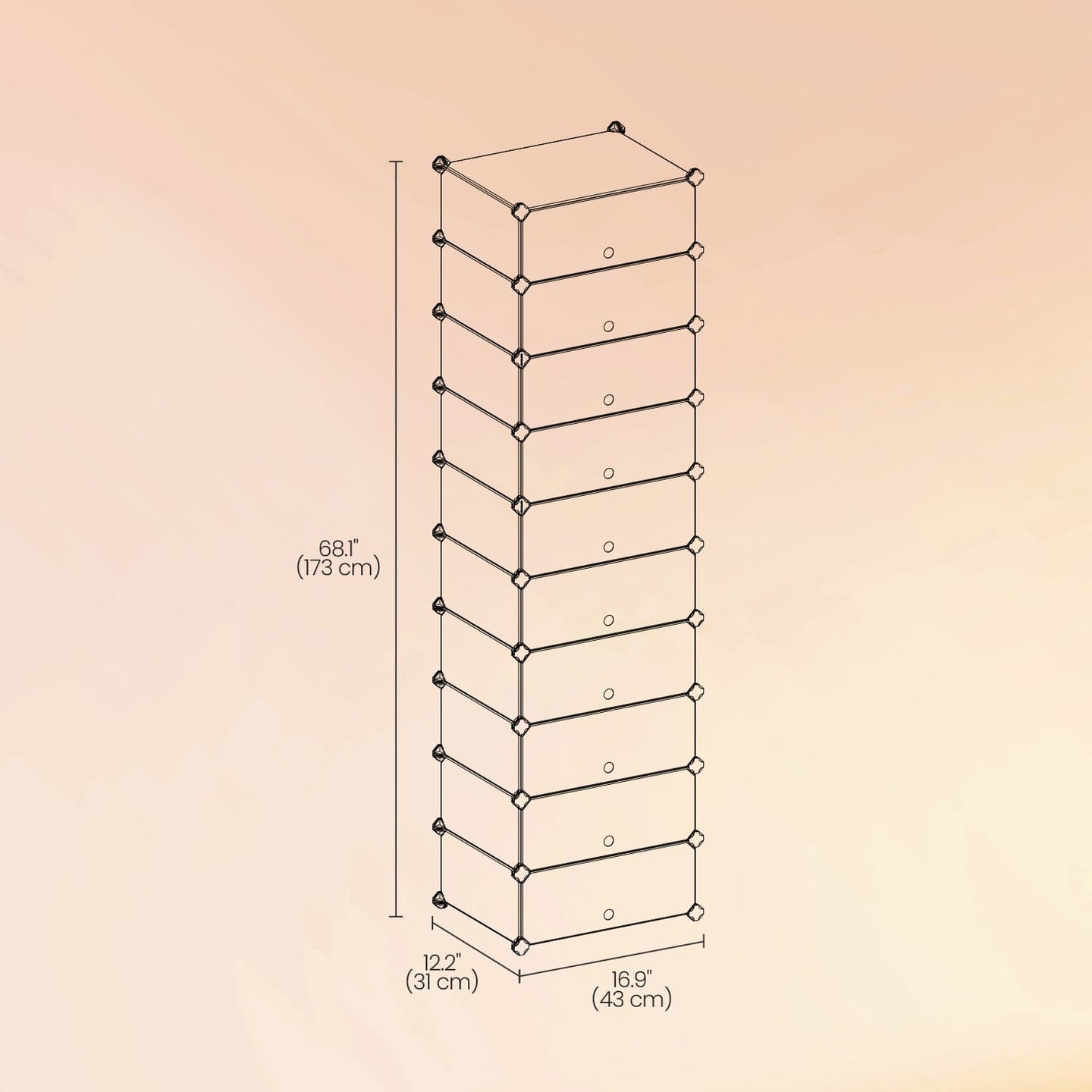 Cube Organizer - Semi-transparent White - LPC