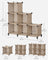 6 Cube Storage Unit - Plastic - Camel Brown - Versatile Organizer with Metal Grid