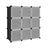 Modular Storage Unit - Quality Plastic - White - Interlocking 12-Cube Design with Doors