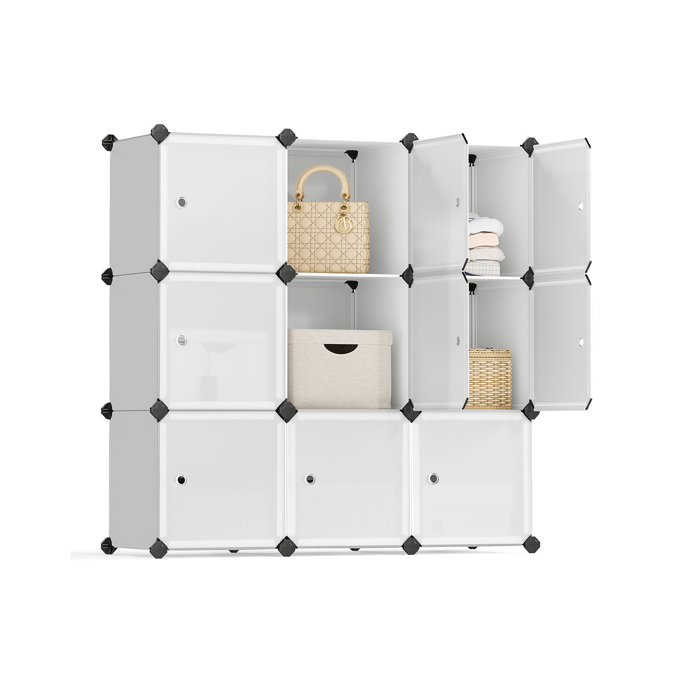 9 Cube Storage Organizer - Quality Plastic - White - Stable and Easy to Assemble