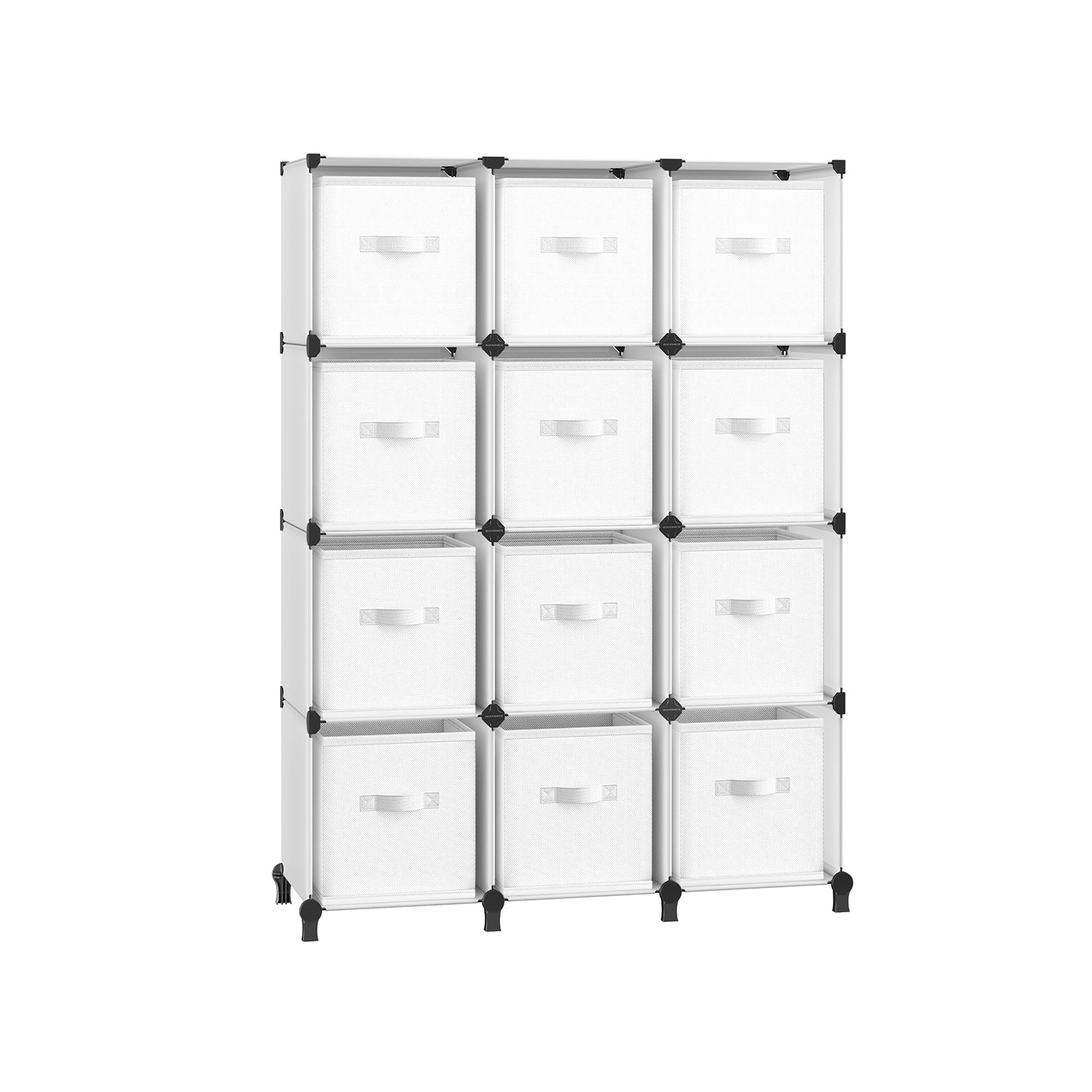 Cube Organiser - Non-Woven Fabric - Ink Black and Dove Grey - Customisable Shape with 12 Storage Boxes