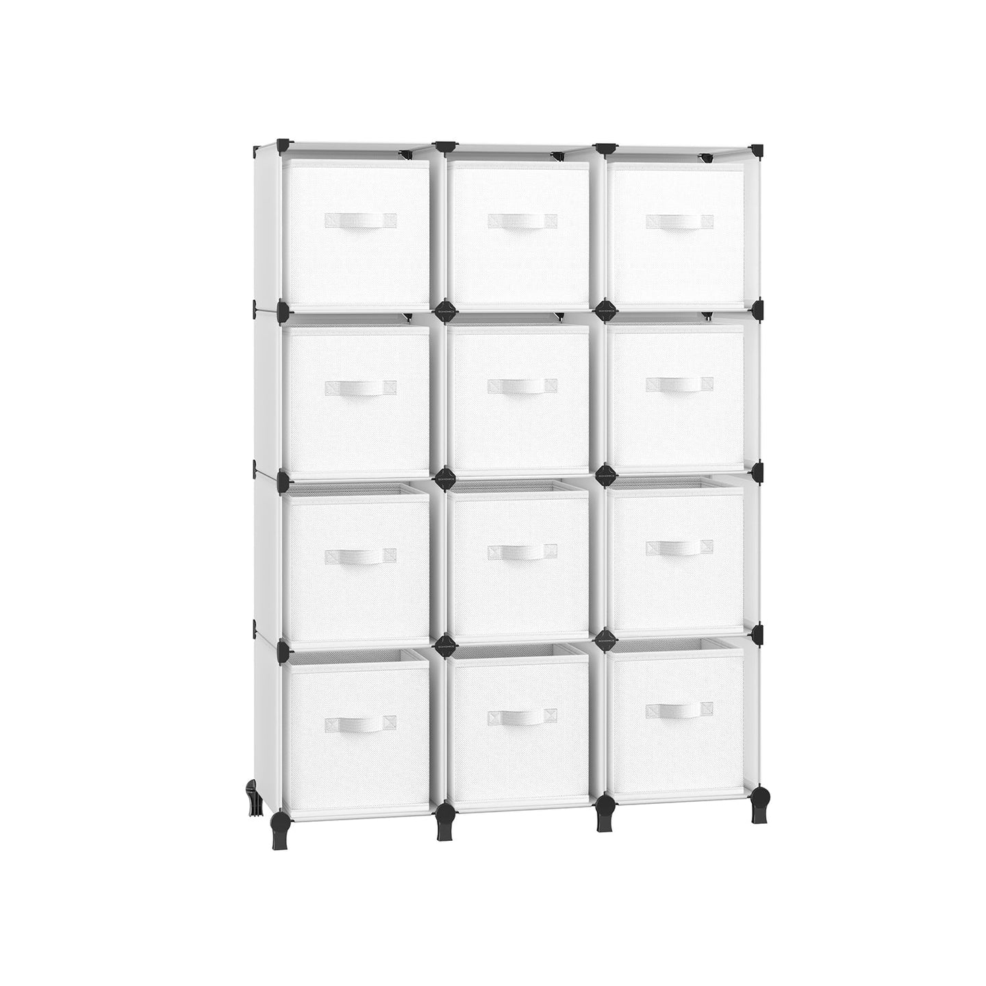 Cube Organiser - Non-Woven Fabric - Ink Black and Dove Grey - Customisable Shape with 12 Storage Boxes